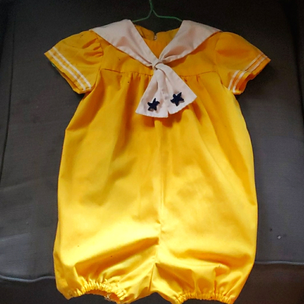 Yellow baby bubble suit